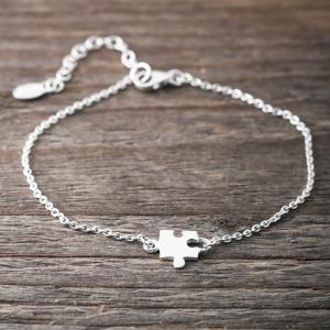Silverarmband, Pusselbit - by faith