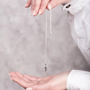 Silverhalsband, Kors - by faith