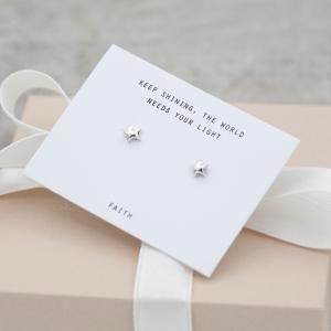 Silverörhängen Stjärna - by faith