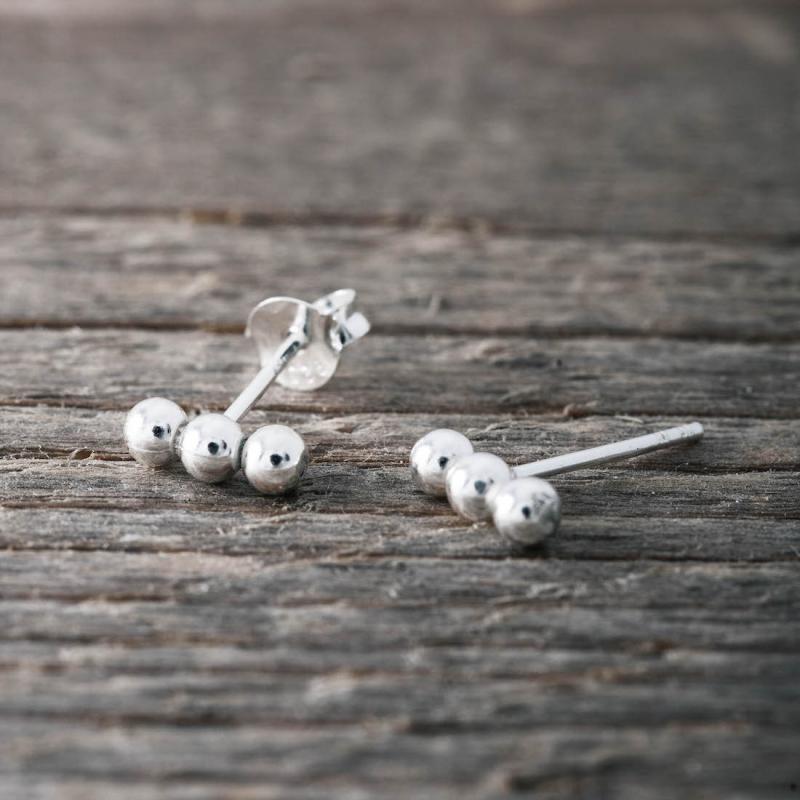 Silverörhängen Tre kulor - by faith