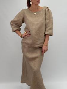 Linnetopp med puffärm, Taupe Siri - Gemini     BERÄKNAD LEV: MARS