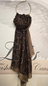 Sjal, Mönstrad Taupe, Siri - Soulful Fashion