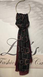 Sjal, Mönstrad Vinröd, Siri - Soulful Fashion