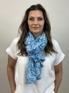 Sjal Bladmönstrad, Blå - Mix by Heart