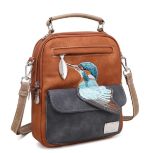 Axelremsväska, Kungsfiskare, Cognac / Marin - HI-DI-HI