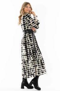 Skjortklänning, Black/Ivory (Matrix) - Capri Collection