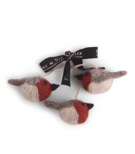 Tovade småfåglar i rostrött (set om 3) (12429) - Én Gry & Sif