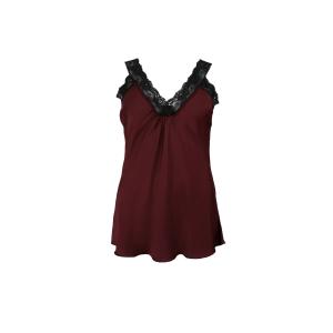 Linne, Vinrött med svart spets, Bea - Black Colour