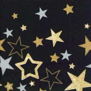 Servetter - Sparkling Stars Svart (Lunch)