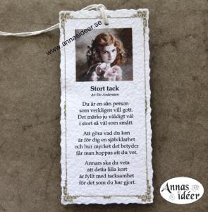 Diktkort - Stort tack