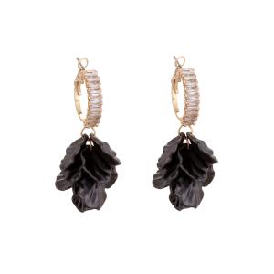 Örhängen, Creoler med svarta blad - Gemini