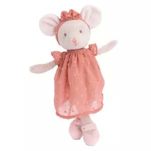 Mus med korallfärgad klänning, Sweet Karolina (30 cm) - Bukowski