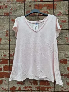 T-Shirt V-ringad, Old Pink Ljusrosa (Milla) - Stajl