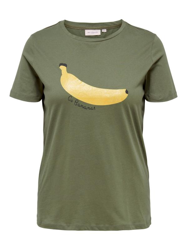 Grön t-shirt med banan (Sola) - ONLY Carmakoma