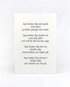 Tavla, Jag önskar dig inte guld, mitt barn... (A5) - Mellow Design