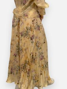 Kjol, Plisserad Gul Blommig, Telma - Gemini