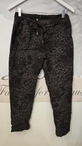 Magiskt stretchig byxa, Leo Flower Coffee (Madde) - Soulful Fashion