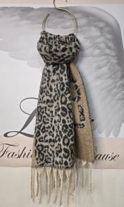 Halsduk med fransar, Sand / Offwhite, Love Leo - Soulful Fashion