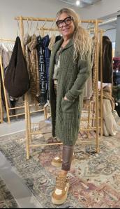 Långkofta med fickor, Army, Livia - Soulful Fashion