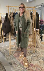 Långkofta med fickor, Army, Livia - Soulful Fashion