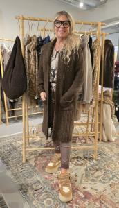 Långkofta med fickor, Coffee, Livia - Soulful Fashion