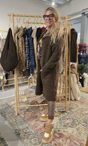 Långkofta med fickor, Coffee, Livia - Soulful Fashion