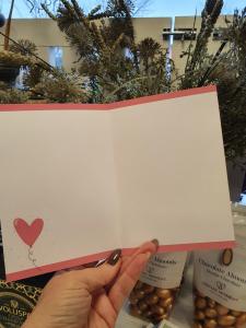 Hjärtligt tack, Kort med rosa hjärtballong, Pictura