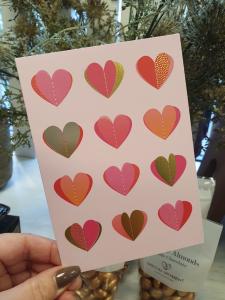 Kort med 12 hjärtan och gulddetaljer, Pictura