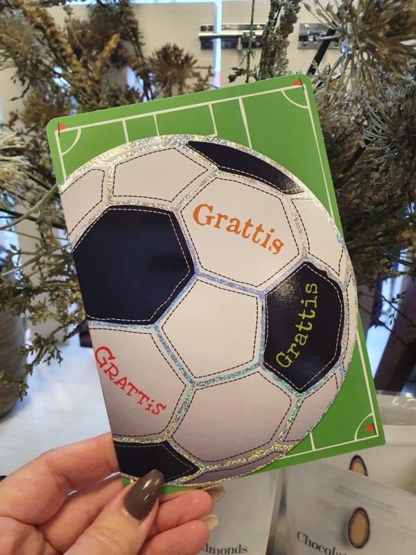 Grattis, Kort med fotboll, Pictura