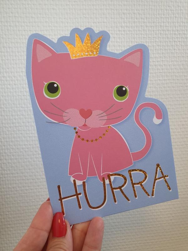 Hurra (katt med guldkrona), kort från Pictura