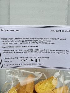 Biscotti Nöt/Saffran - Gro & Fägring
