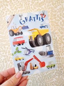 Grattis - kort med olika fordon från Pictura