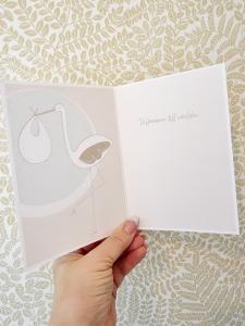 En liten baby - dubbelt kort med en stork, Pictura