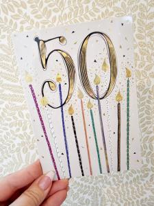 50 - dubbelt gratulationskort med höga ljus, Pictura