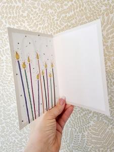 50 - dubbelt gratulationskort med höga ljus, Pictura