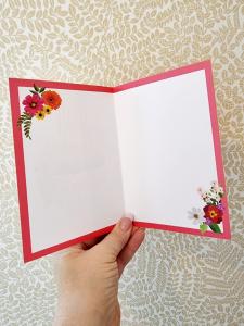 Make a wish - dubbelt kort med tårta, blommor och ljus, Pictura