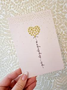 På dopdagen - dubbelt kort med hjärtballong, Pictura