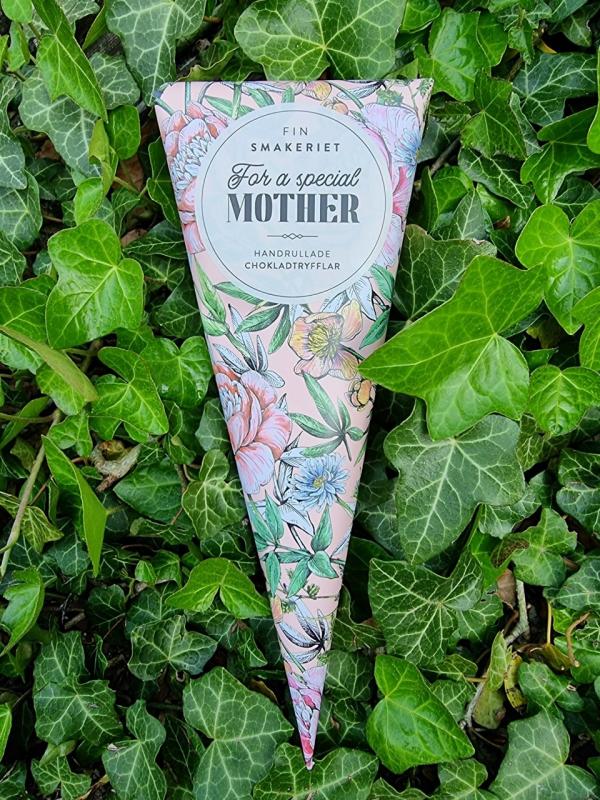 Strut "For a special Mother", Chokladpraliner Rosa pion (Champagne/Jordgubb) - Finsmakeriet