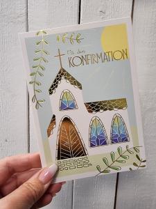 På din Konfirmation - Dubbelt kort med kyrka