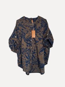 Blus Storblommig Brun / Marin, Bea - Onesize - Reunion Home