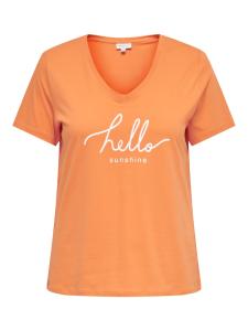 Orange t-shirt med tryck (Lotti) - ONLY Carmakoma