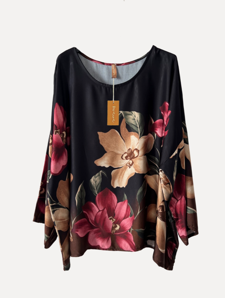 Blus, Svart / Blom, Li - Reunion