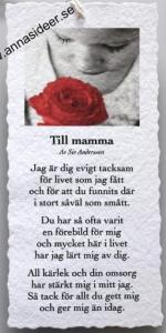Diktkort - Till mamma (röd ros)