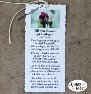 Diktkort - Till min älskade på årsdagen