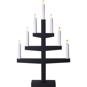 Adventsljusstake Svart 7-armad, Trapp