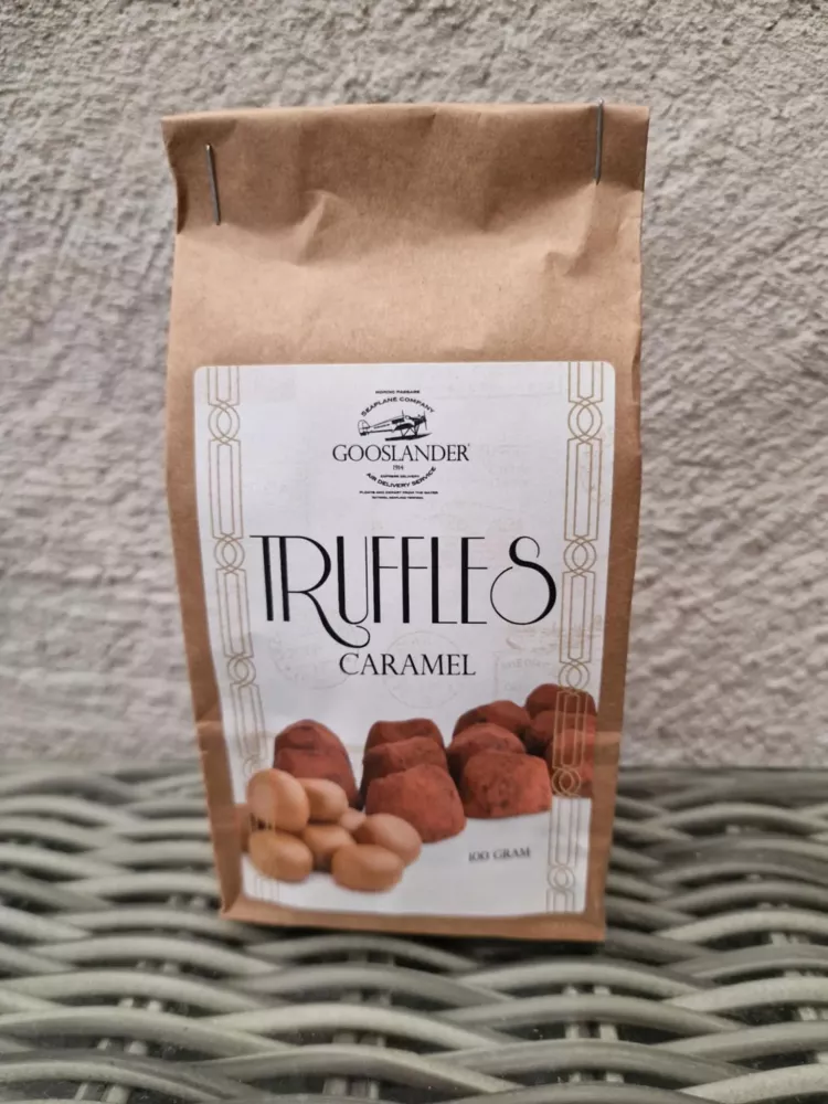 Chokladtryfflar Karamell, Brun påse, 100 g - Gooslander