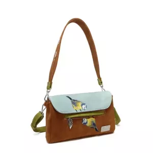 Twiggle Axelremsväska / kuvertväska blå-brun HI-DI-HI