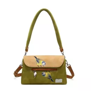 Twiggle Axelremsväska / kuvertväska grön-beige HI-DI-HI