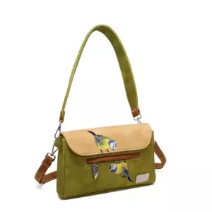 Twiggle Axelremsväska / kuvertväska grön-beige HI-DI-HI