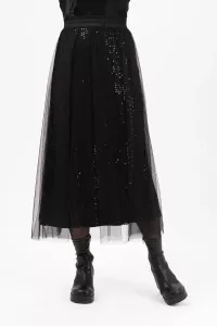Tyllkjol med paljetter, Svart Cherie - Capri Collection